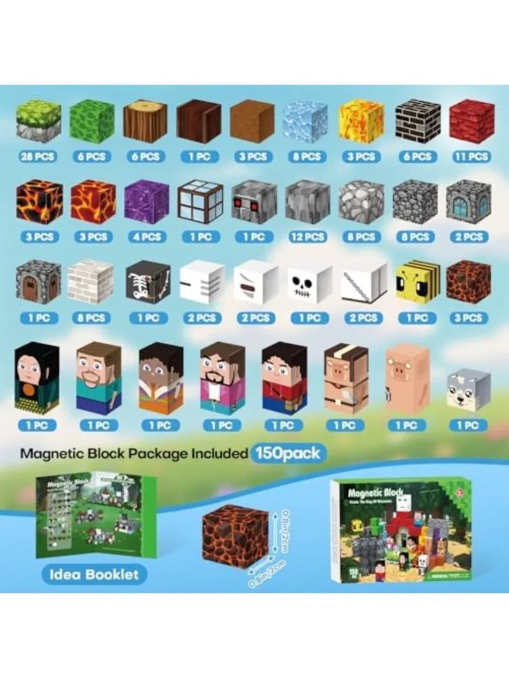 150pcs Magnetic Building Blocks Set | STEM Educational Magnet Cubes for Kids